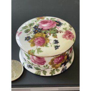Vintage Staffordshire England Trinket Box Bone China Ayshford